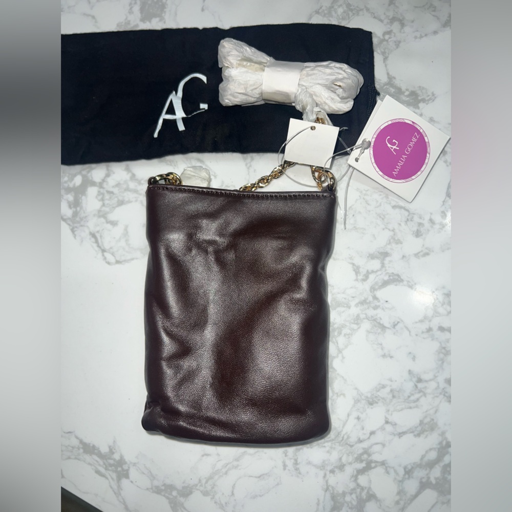 Amalia Gomez- reversible Dark Brown Leather Crossbody Bag